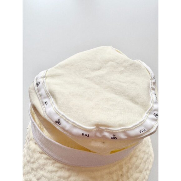 Aritzia TNA Butter Yellow Cotton Canvas Embroidered Logo Bucket Hat, Size M/L - Picture 8 of 14